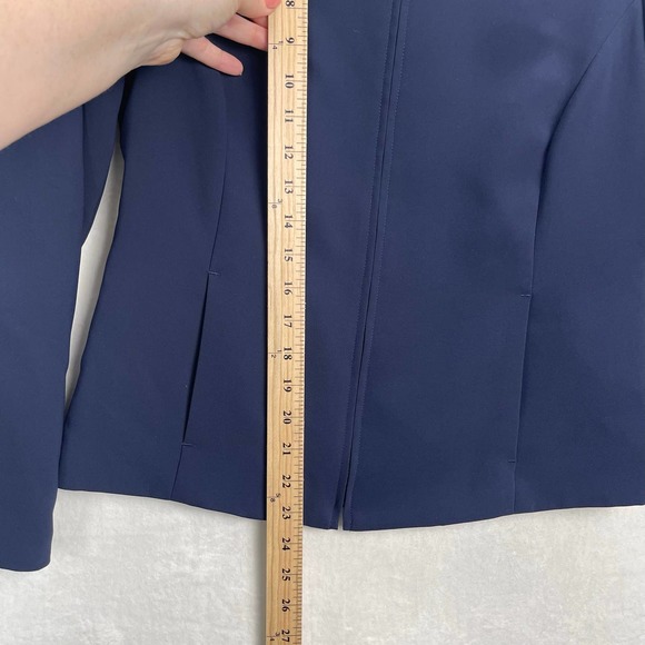 Pendleton‎ Navy Blue Zip Front Mock Neck Blazer Jacket with Pocket 8P Petite - Picture 12 of 15